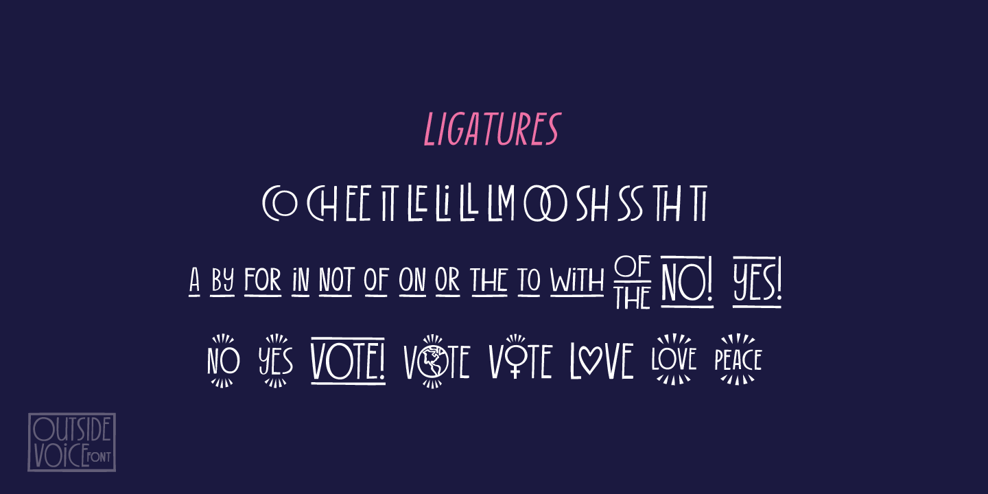 Outside Voice Outline Font preview